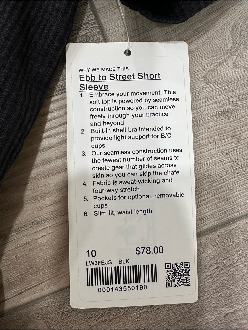 lululemon athletica Ribbed Ebb to Street Short Sleeve Tee - Black - Picture 2 of 2